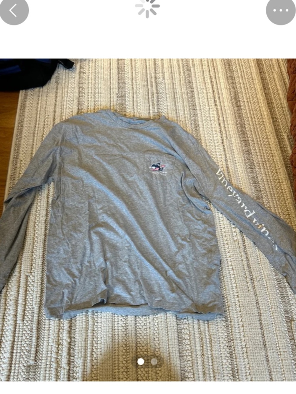 Vineyard Vines Long Sleeve Logo Tee - Gray with Small Multicolor Whale